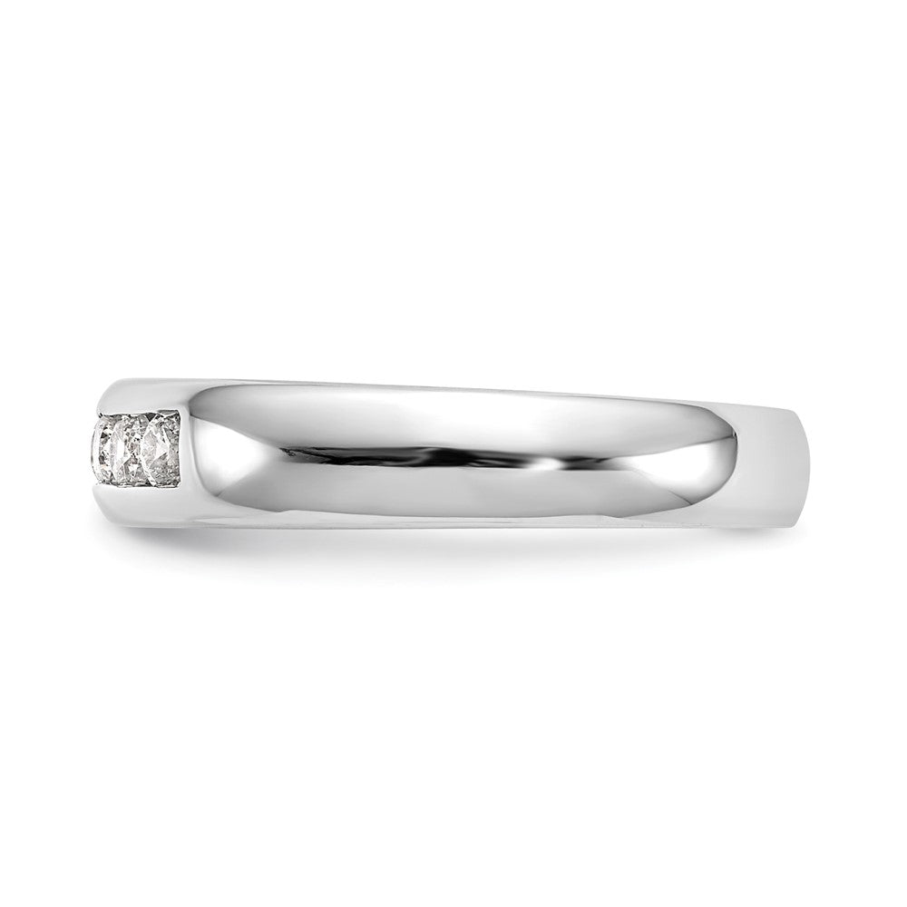 14K White Gold 5-Stone Real Diamond Channel Band