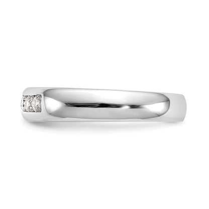 14K White Gold 5-Stone Real Diamond Channel Band