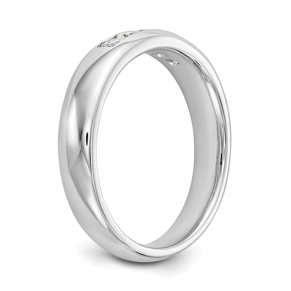 14K White Gold 5-Stone Real Diamond Channel Band