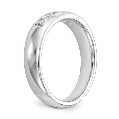 14K White Gold 5-Stone Real Diamond Channel Band