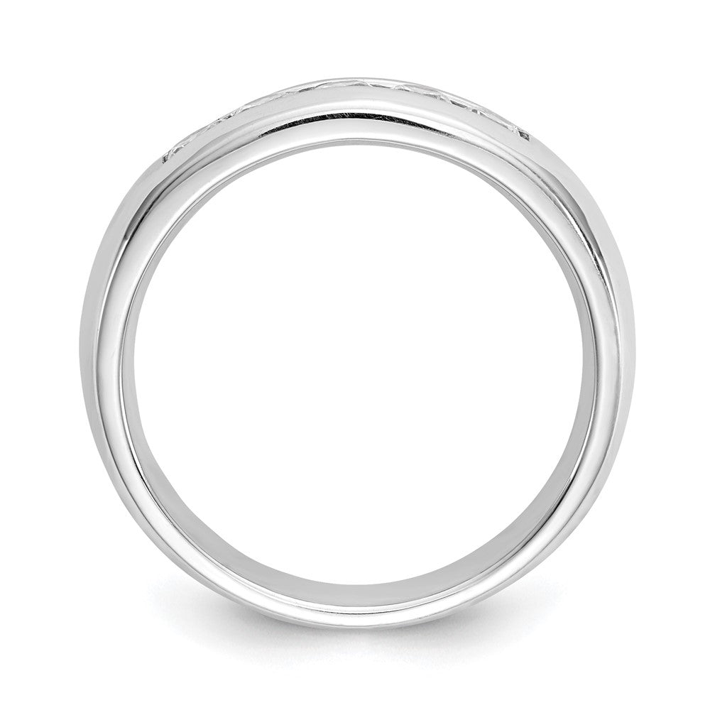 14K White Gold 5-Stone Real Diamond Channel Band