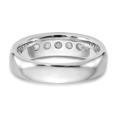 14K White Gold 5-Stone Real Diamond Channel Band