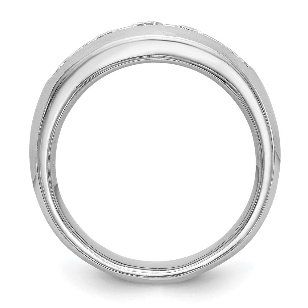 14K White Gold 5 Stone 1 Carat Round Diamond Complete Channel Band