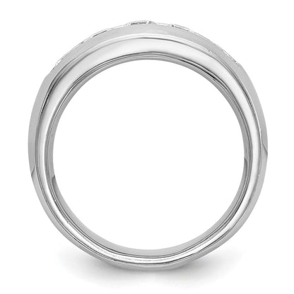 14K White Gold 5 Stone 1 Carat Round Diamond Complete Channel Band