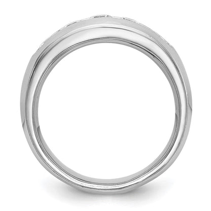 14K White Gold 5-Stone Real Diamond Channel Band
