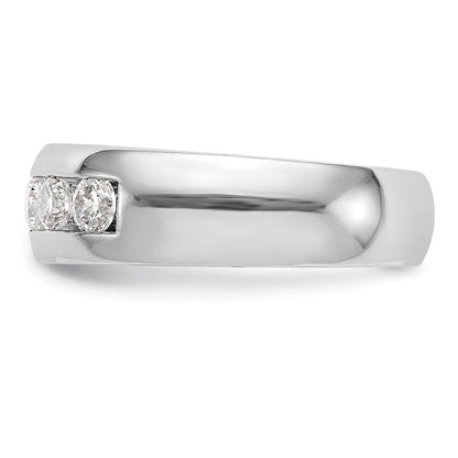 14K White Gold 5-Stone Real Diamond Channel Band