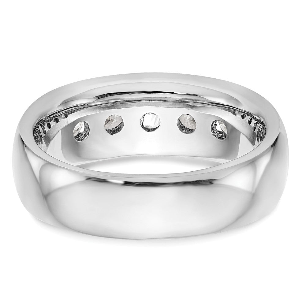 14K White Gold 5 Stone 1 Carat Round Diamond Complete Channel Band