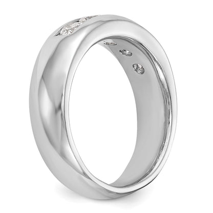 14K White Gold 5 Stone 1 Carat Round Diamond Complete Channel Band