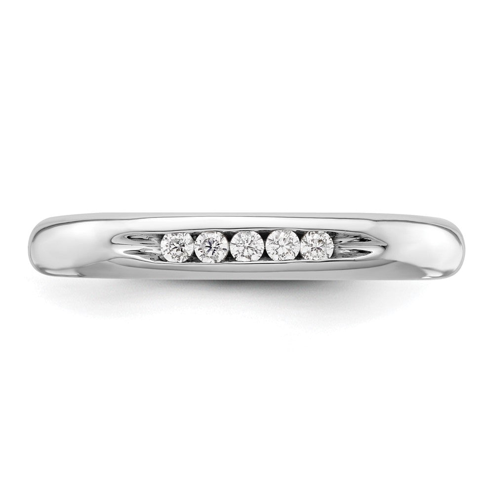14K White Gold 5-Stone Real Diamond Channel Band