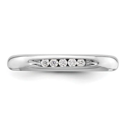 14K White Gold 5-Stone Real Diamond Channel Band
