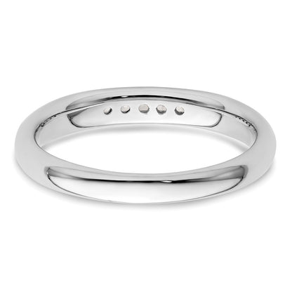 14K White Gold 5-Stone Real Diamond Channel Band