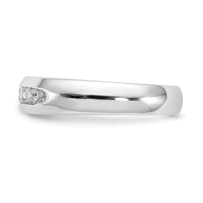 14K White Gold 5-Stone Real Diamond Channel Band