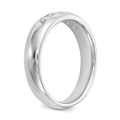 14K White Gold 5-Stone Real Diamond Channel Band