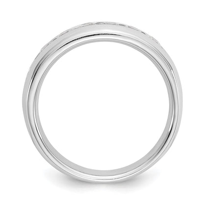 14K White Gold 5-Stone Real Diamond Channel Band