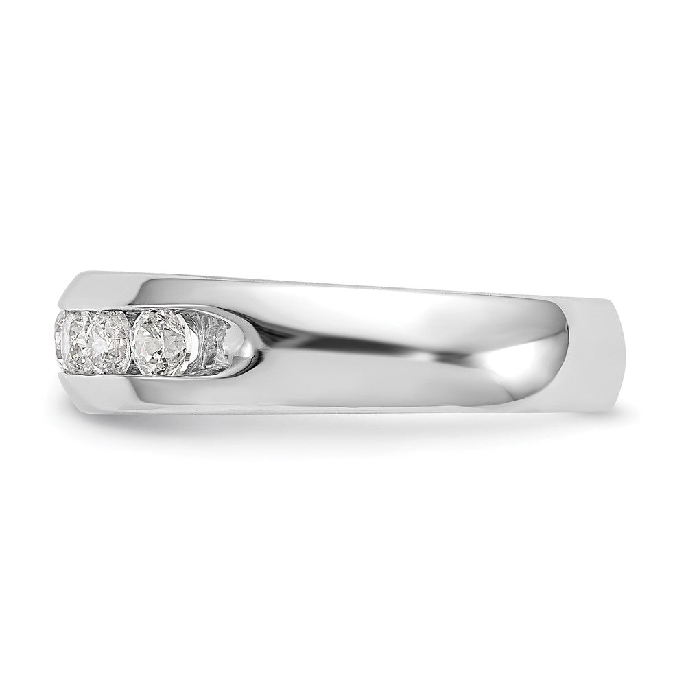 14K White Gold 5-Stone Real Diamond Channel Band