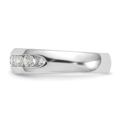 14K White Gold 5-Stone Real Diamond Channel Band