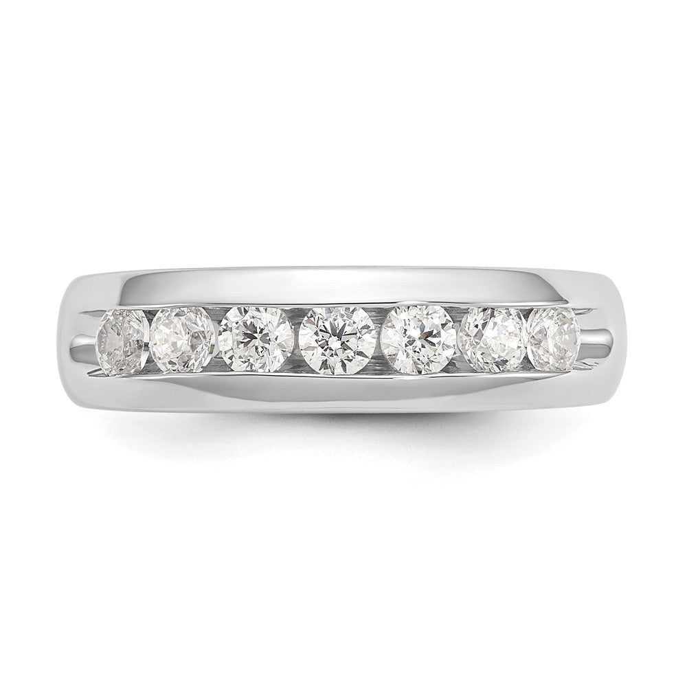 14K White Gold 5-Stone Real Diamond Channel Band