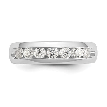 14K White Gold 5-Stone Real Diamond Channel Band