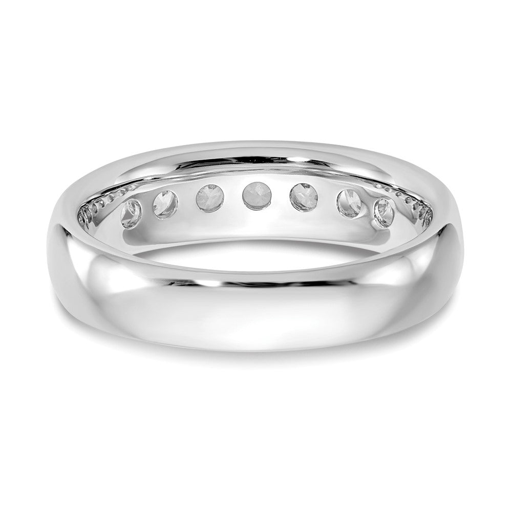 14K White Gold 5-Stone Real Diamond Channel Band