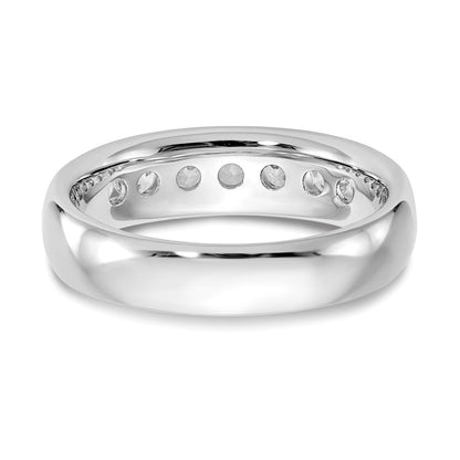 14K White Gold 5-Stone Real Diamond Channel Band
