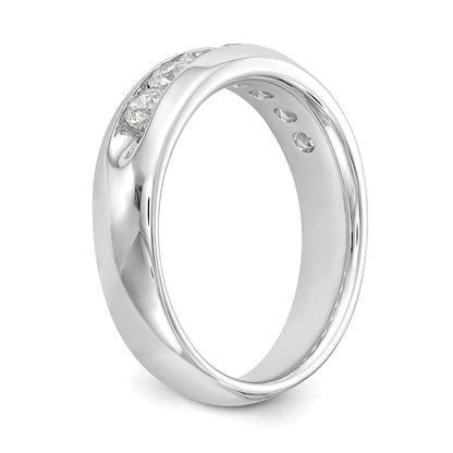 14K White Gold 5-Stone Real Diamond Channel Band