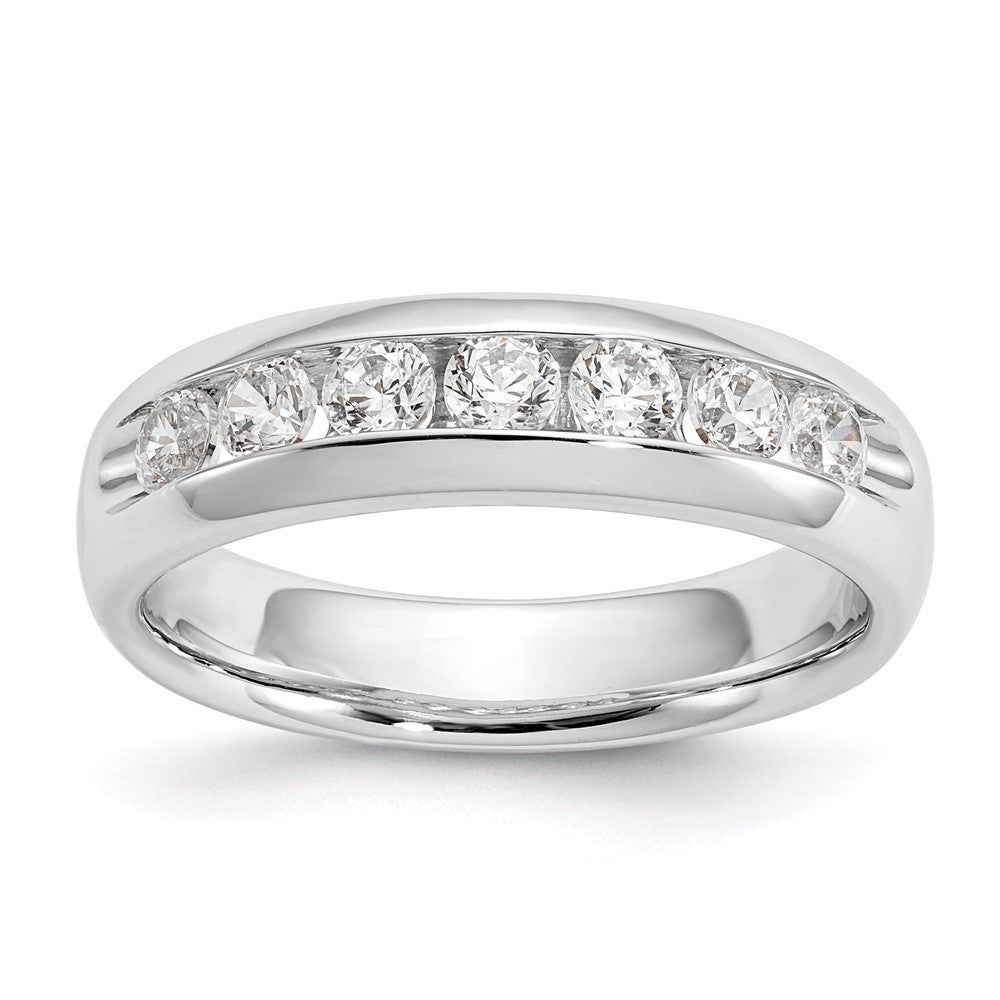 14K White Gold 5-Stone Real Diamond Channel Band