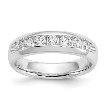 14K White Gold 5-Stone Real Diamond Channel Band