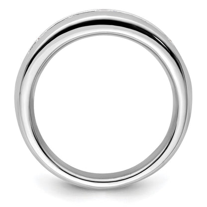 14K White Gold 5-Stone Real Diamond Channel Band