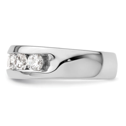 14K White Gold 5 Stone 1 Carat Round Diamond Complete Channel Band