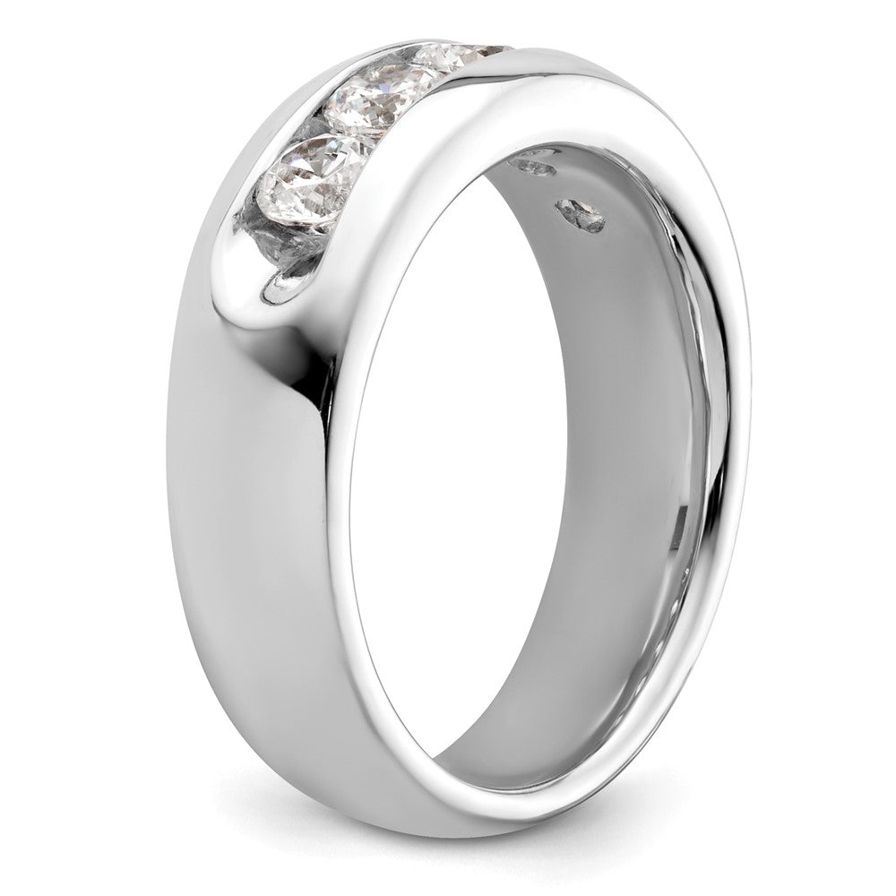 14K White Gold 5-Stone Real Diamond Channel Band