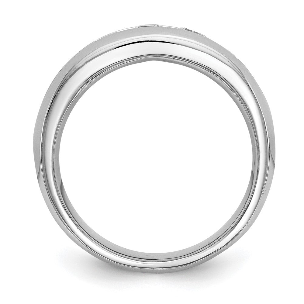 14K White Gold 5-Stone Real Diamond Channel Band
