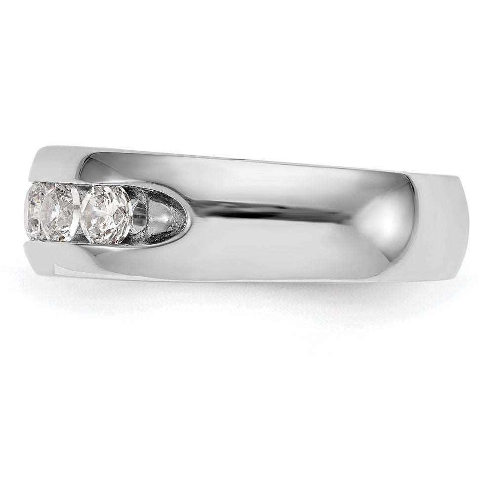 14K White Gold 5-Stone Real Diamond Channel Band