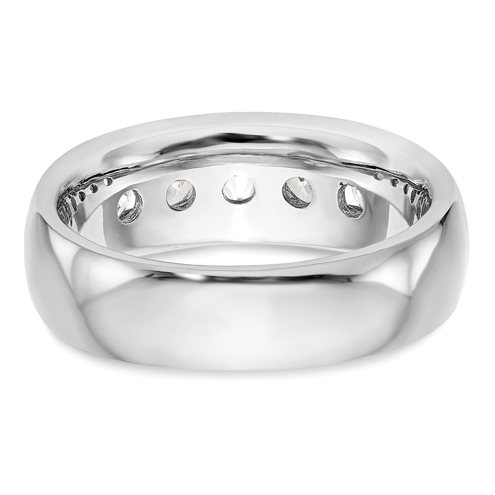 14K White Gold 5-Stone Real Diamond Channel Band