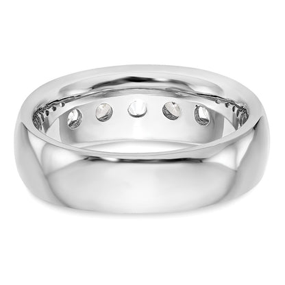 14K White Gold 5-Stone Real Diamond Channel Band