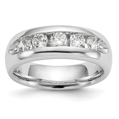14K White Gold 5-Stone Real Diamond Channel Band
