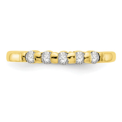 10K Yellow Gold 5 Stone Diamond Band