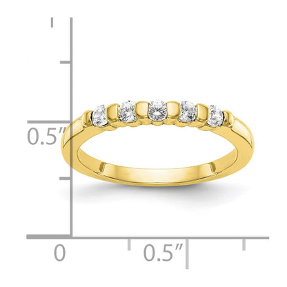 10K Yellow Gold 5 Stone Diamond Band