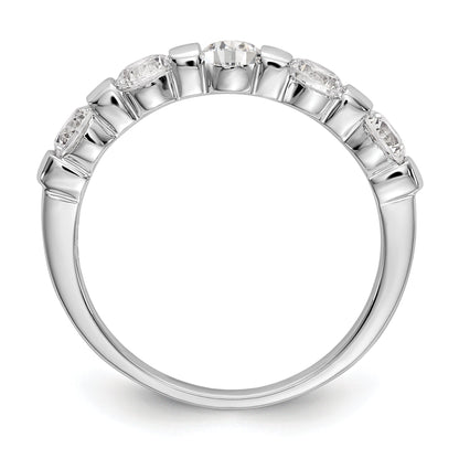 14K White Gold 5 Stone Channel Set 1 Carat Complete Round Diamond Band