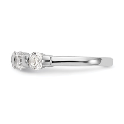 14K White Gold 5 Stone Channel Set 1 Carat Complete Round Diamond Band