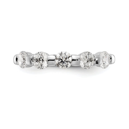 14K White Gold 5 Stone Channel Set 1 Carat Complete Round Diamond Band