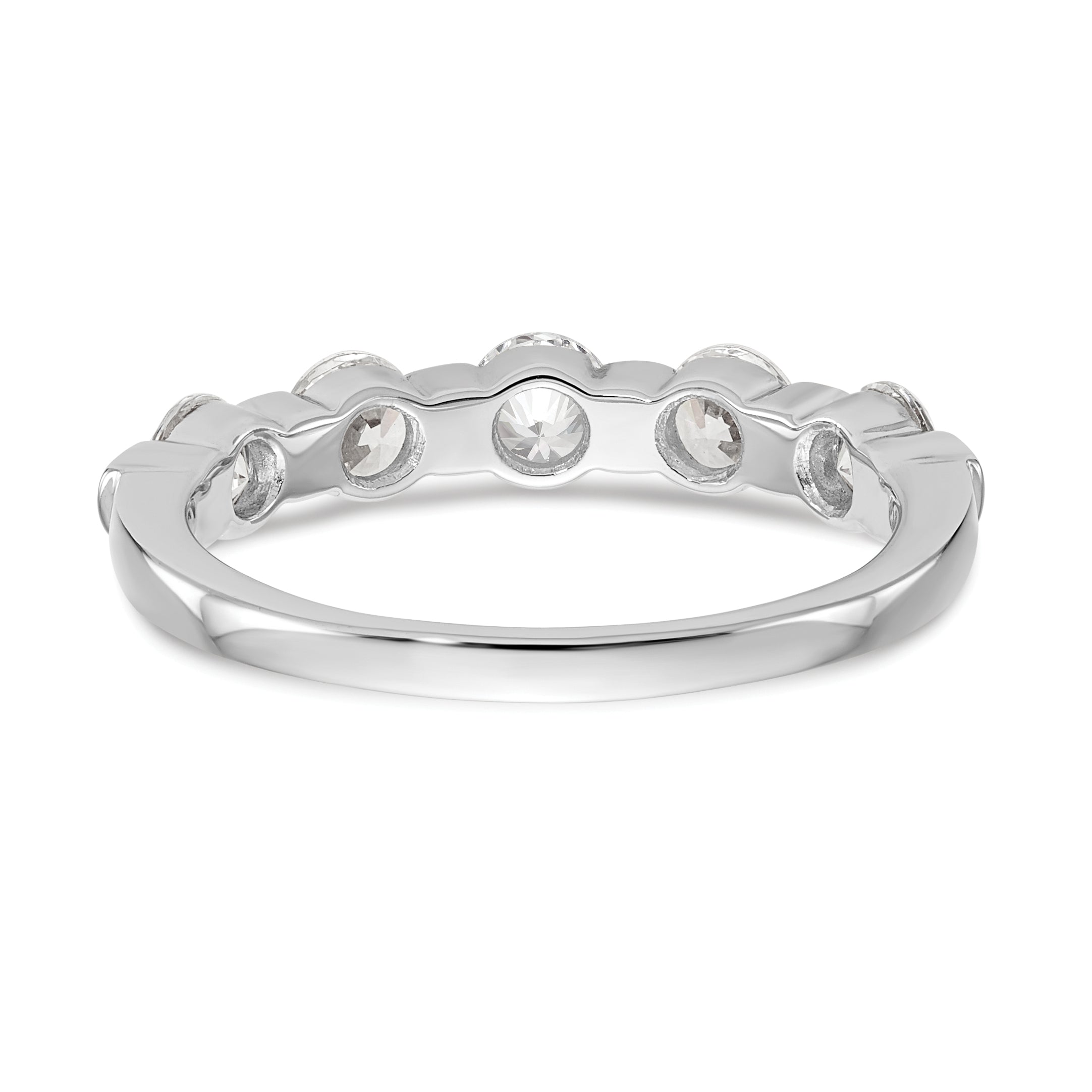 14K White Gold 5 Stone Channel Set 1 Carat Complete Round Diamond Band