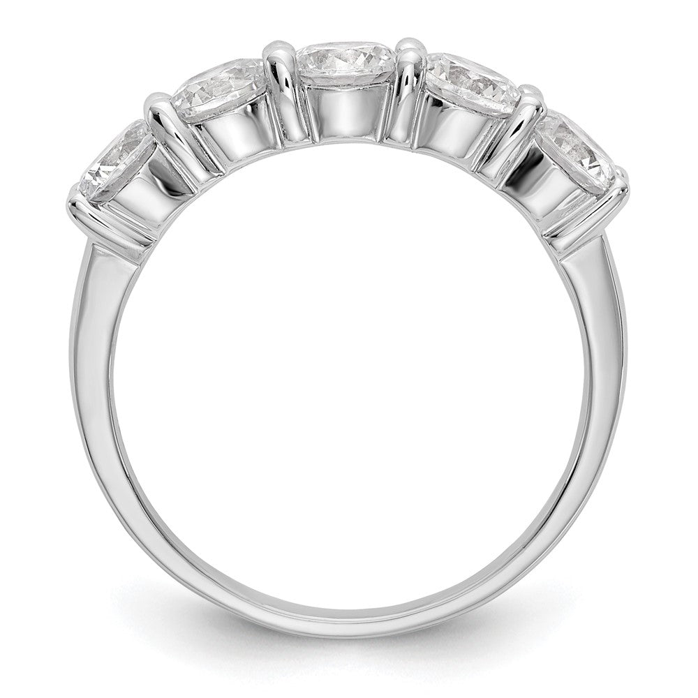14K White Gold 5 Stone Shared Prong 1.65 Carat Complete Round Diamond Band