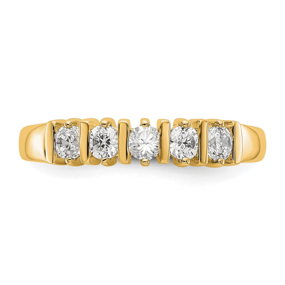14K Yellow Gold 5 Stone Diamond Band