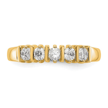 14K Yellow Gold 5 Stone Diamond Band