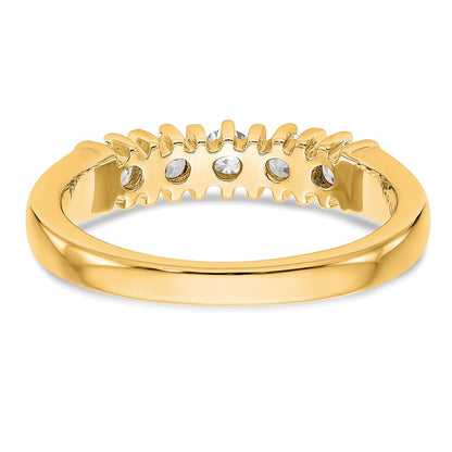 14K Yellow Gold 5 Stone Diamond Band