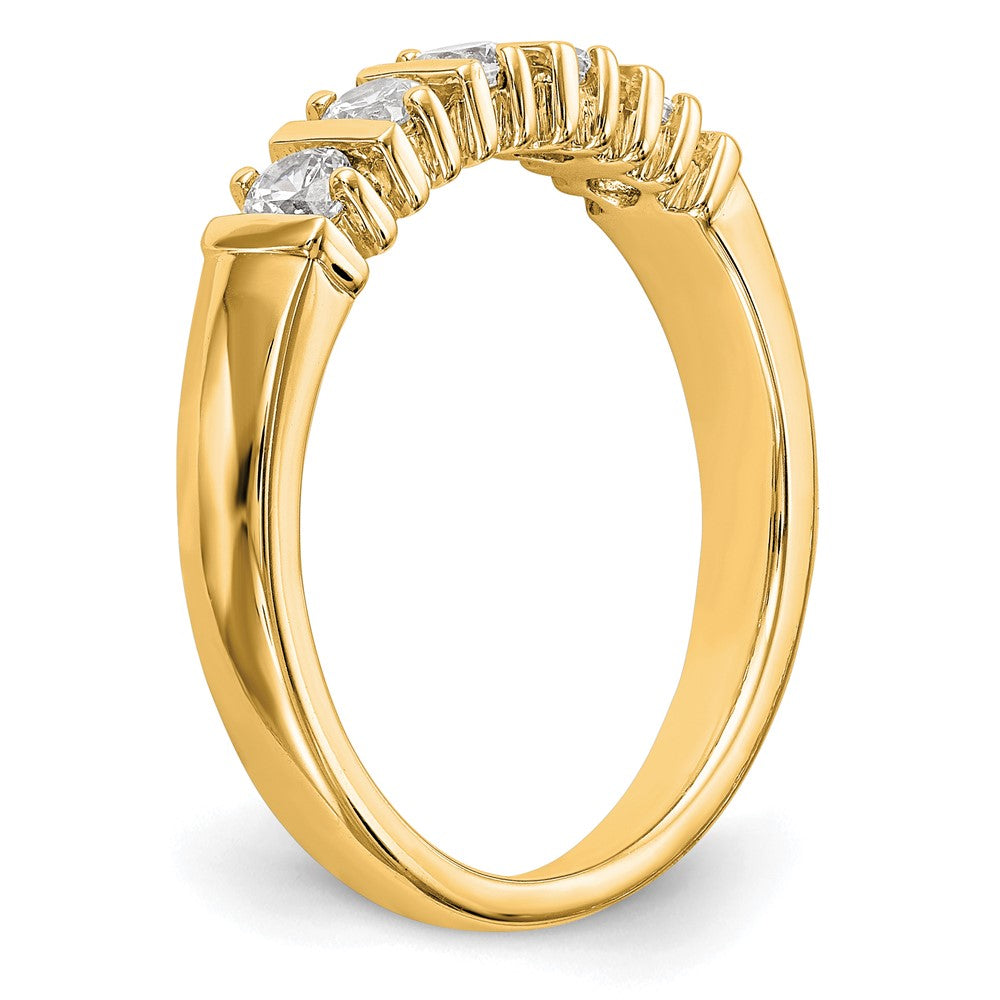 14K Yellow Gold 5 Stone Diamond Band