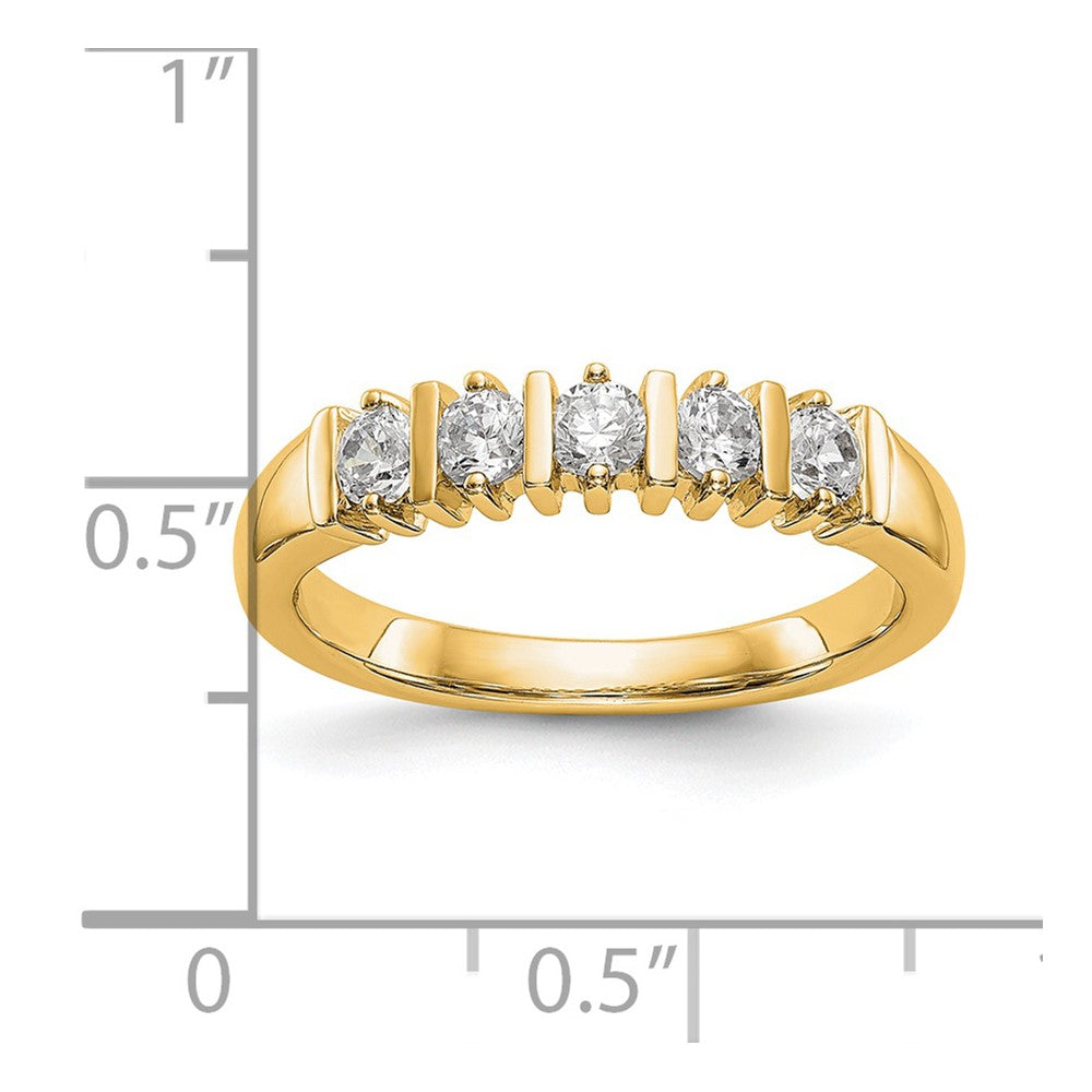 14K Yellow Gold 5 Stone Diamond Band