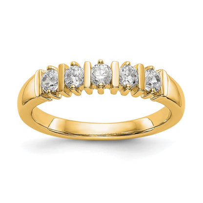 14K Yellow Gold 5 Stone Diamond Band
