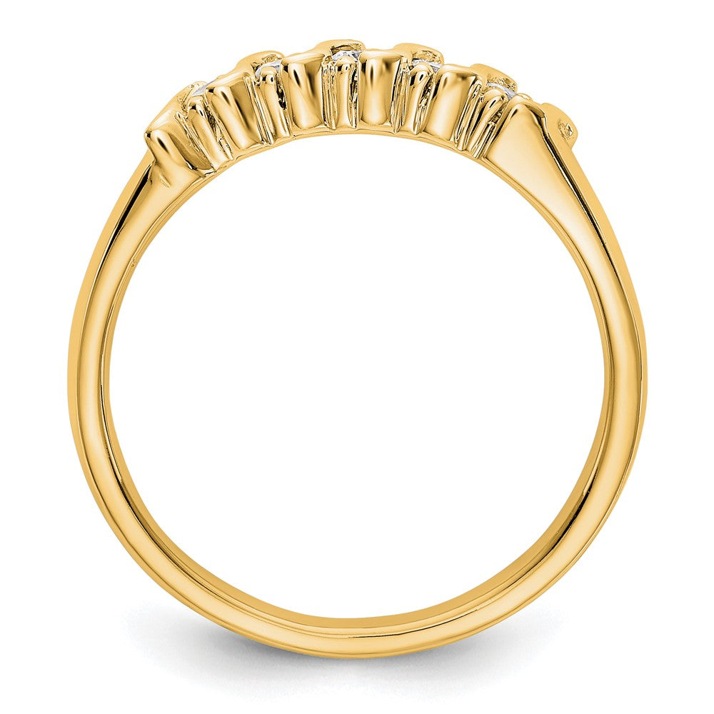 14K Yellow Gold 5 Stone Prong Set 1/4 Carat Complete Round Diamond Band