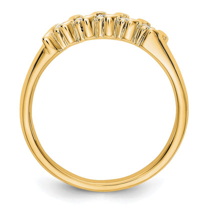 14K Yellow Gold 5 Stone Prong Set 1/4 Carat Complete Round Diamond Band